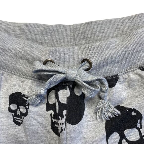 Coco Limon Cropped Skull Skeleton Joggers Gray Halloween Horror Spooky Sz M - Picture 3 of 11